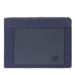 Portafoglio PIQUADRO Uomo con Portamonete In Tessuto e Pelle Blu Linea Orion - PU257S136R