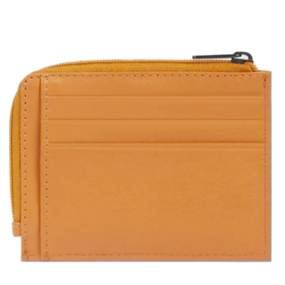 Portafoglio Porta Carte PIQUADRO In Pelle Arancione Linea Atlas Chiuso con Zip - PP4822S138R