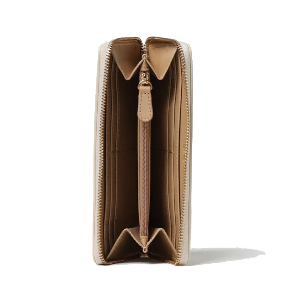 Portafoglio Trapuntato Zip Around LOVE MOSCHINO linea Embossed Avorio