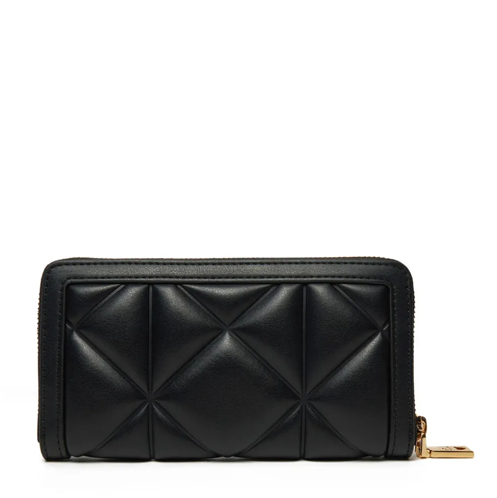 Portafoglio Trapuntato Zip Around LOVE MOSCHINO linea Embossed Nero