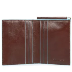 Portafoglio Uomo con Ferma Banconote PIQUADRO In Pelle Mogano Linea Blue Square - PU3890B2R