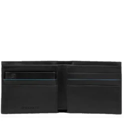 Portafoglio Uomo con Portacarte PIQUADRO In Pelle Nera Linea Revamp - PU3891B2VR