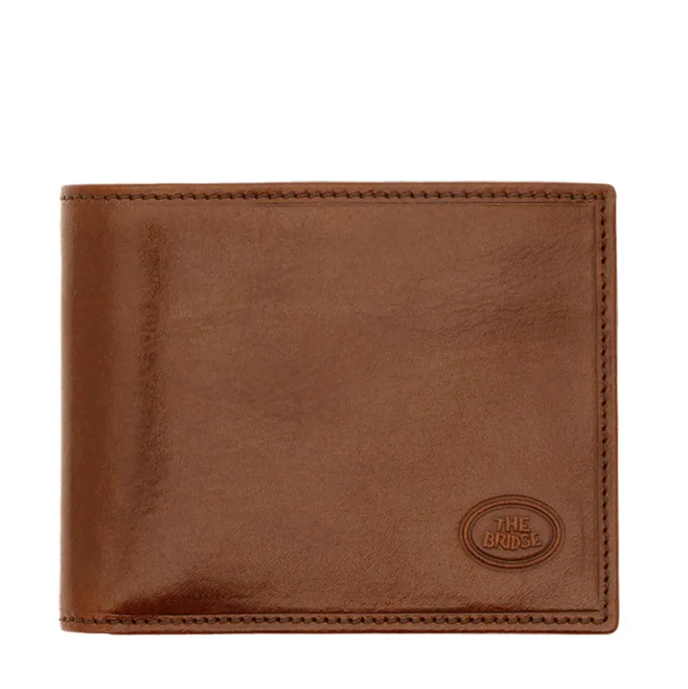 Portafoglio Uomo con Portamonete con Zip THE BRIDGE In Pelle Marrone linea Story
