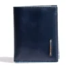 Portafoglio Uomo Verticale PIQUADRO in Pelle Blu Linea Blue Square- PU5962B2R