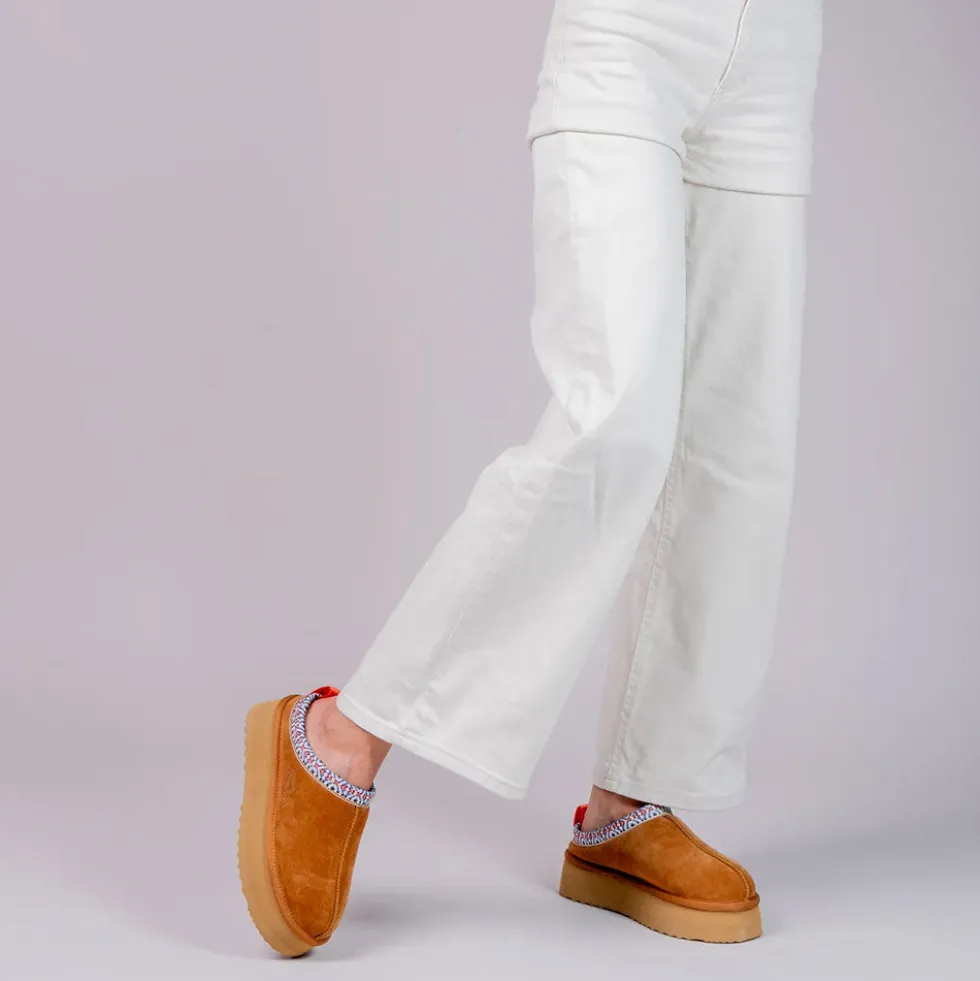 Sabot Imbottiti S by MASSIMO SANTINI linea Prisca in Velour color Cammello