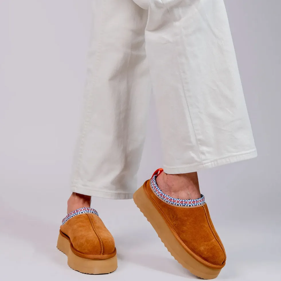 Sabot Imbottiti S by MASSIMO SANTINI linea Prisca in Velour color Cammello