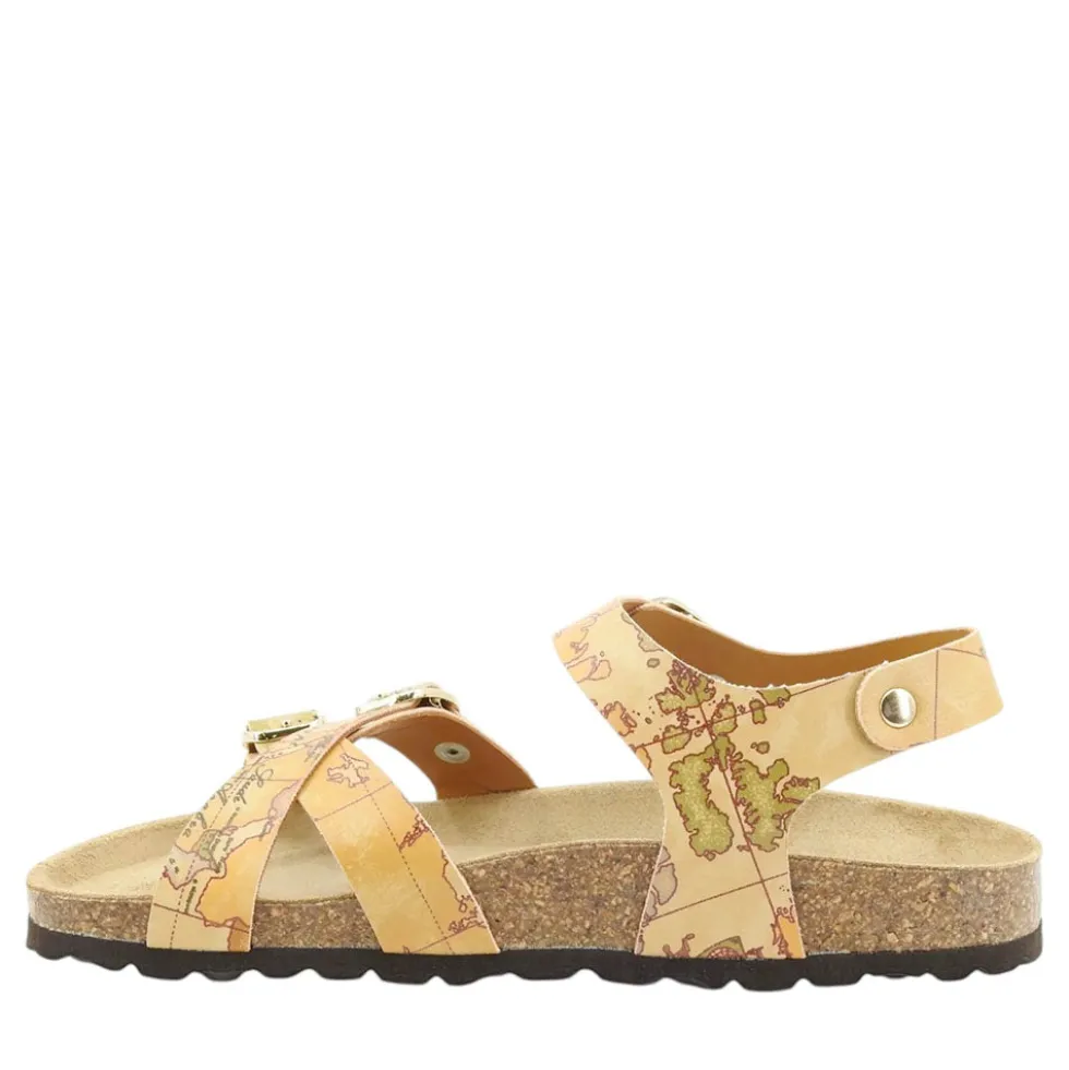 Sandali Donna 1A Classe Alviero Martini in Eco Nappa stampa Geo Classic 1426