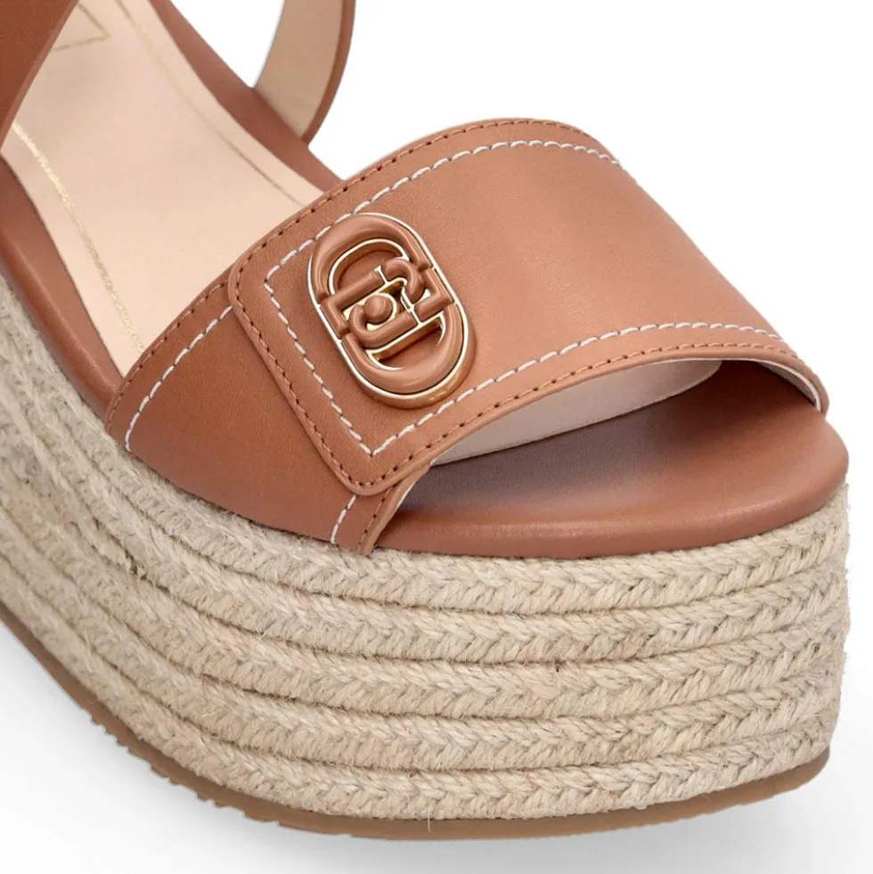 Sandali Donna con Zeppa LIU JO Bali 01 in Pelle color Cuoio