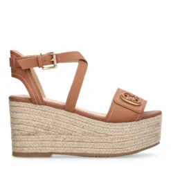 Sandali Donna con Zeppa LIU JO Bali 01 in Pelle color Cuoio