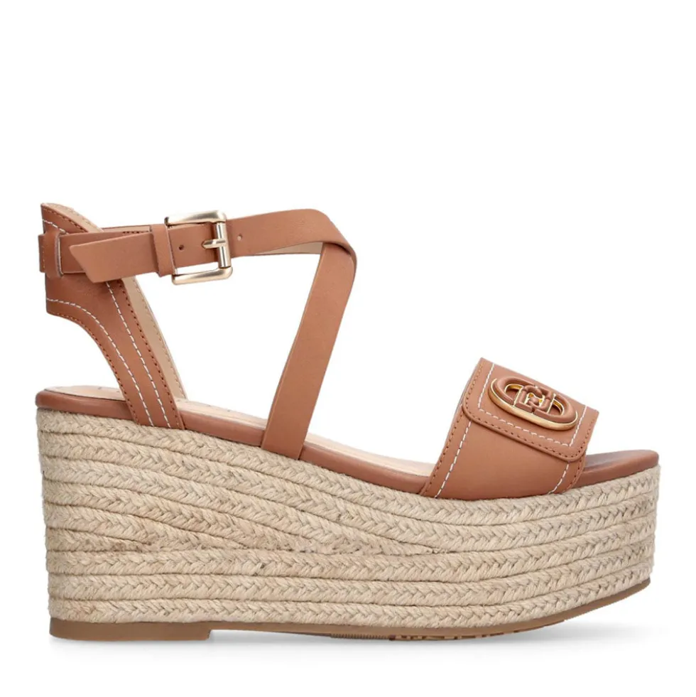 Sandali Donna con Zeppa LIU JO Bali 01 in Pelle color Cuoio