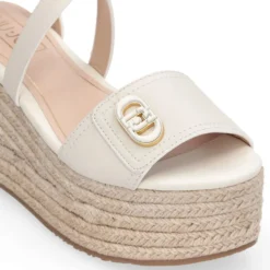 Sandali Donna con Zeppa LIU JO Bali 01 in Pelle color Latte