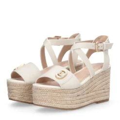 Sandali Donna con Zeppa LIU JO Bali 01 in Pelle color Latte