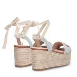 Sandali Donna con Zeppa LIU JO Bali 02 in Denim Jacquard Light Blue