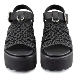 Sandali Donna CULT Nancy 4749 in Pelle Intrecciata Nera