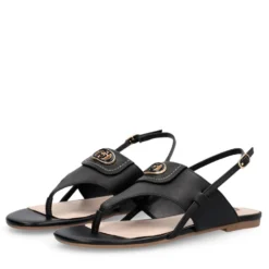 Sandali Donna Flat LIU JO Sandy 10 in Pelle Nera