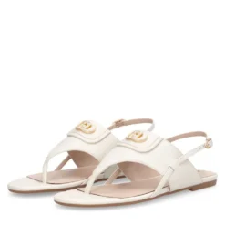 Sandali Donna Flat LIU JO Sandy 10 in Pelle color Latte