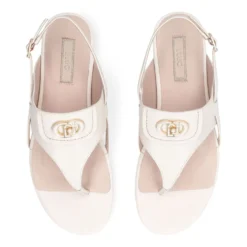 Sandali Donna Flat LIU JO Sandy 10 in Pelle color Latte