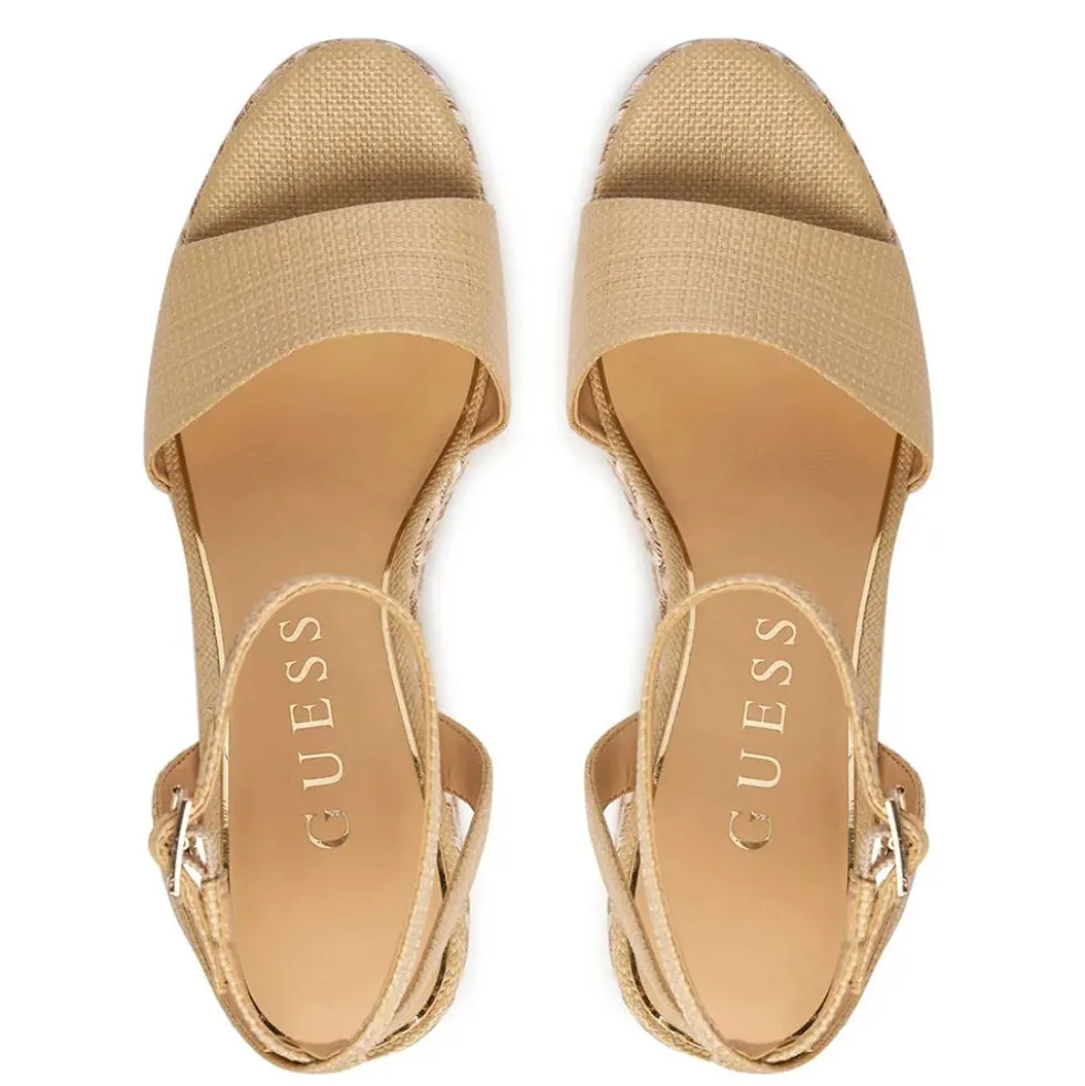 Sandali Donna GUESS con Zeppa Linea Everly Colore Natural
