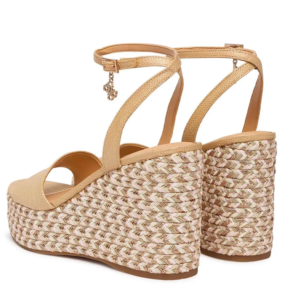 Sandali Donna GUESS con Zeppa Linea Everly Colore Natural