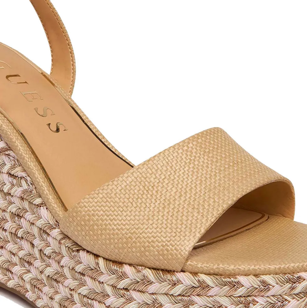 Sandali Donna GUESS con Zeppa Linea Everly Colore Natural