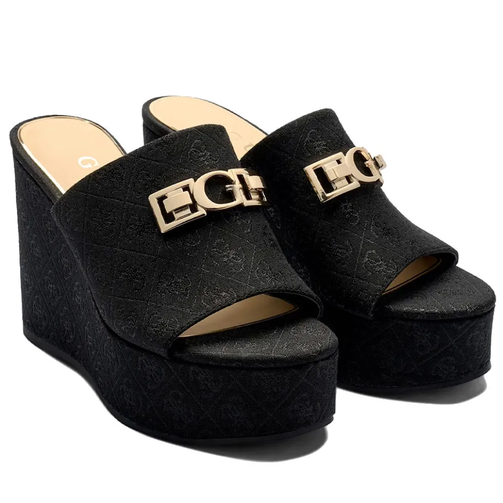 Sandali Donna GUESS con Zeppa Linea Evenza Colore Nero