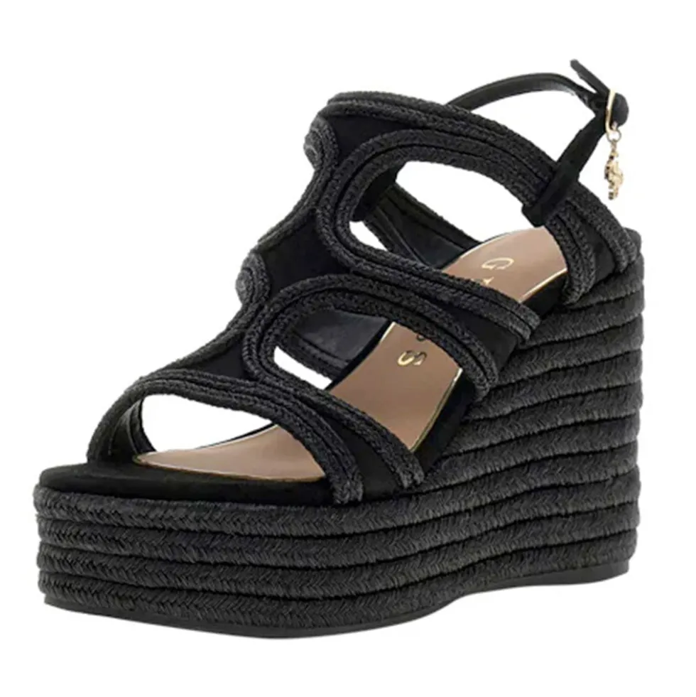 Sandali Donna GUESS con Zeppa Linea Evers Colore Nero