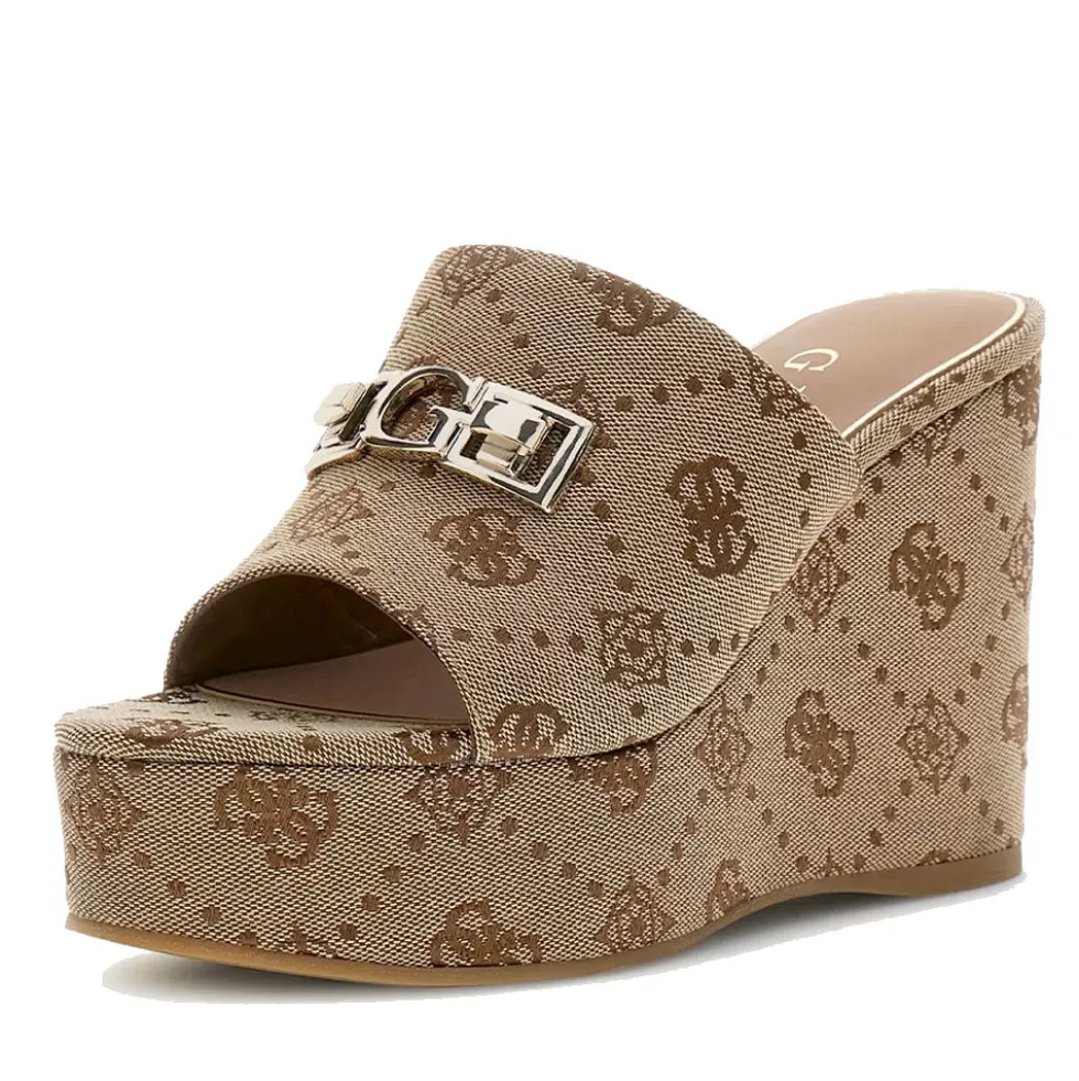 Sandali Donna GUESS con Zeppa Linea Evenza Colore Milk