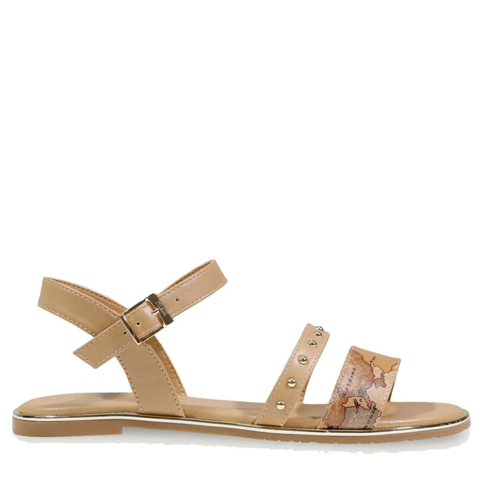 Sandali Flat 1A Classe Alviero Martini in Eco Nappa stampa Geo Classic 2452