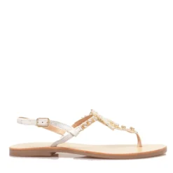 Sandali Infradito Flat PATRIZIA PEPE Girl linea Fly Gioiello Sandal in Pelle Bianca