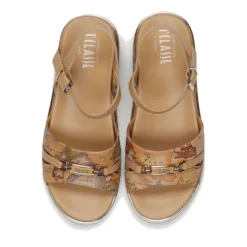 Sandali Platform 1A Classe Alviero Martini in Eco Nappa stampa Geo Classic 2466