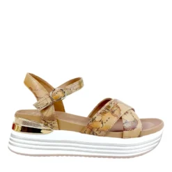 Sandali Platform Donna 1A Classe Alviero Martini in Eco Nappa stampa Geo Classic 1412