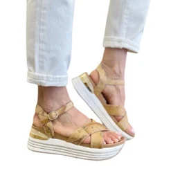 Sandali Platform Donna 1A Classe Alviero Martini in Eco Nappa stampa Geo Classic 1412