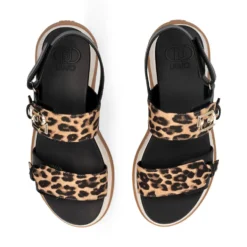 Sandali Platform Donna LIU JO Fiona 02 Neri con Inserti stampa Animalier