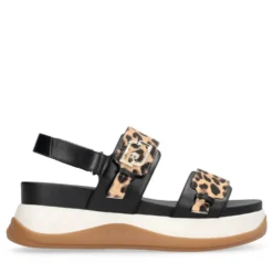Sandali Platform Donna LIU JO Fiona 02 Neri con Inserti stampa Animalier