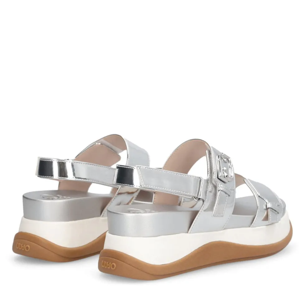 Sandali Platform Donna LIU JO Fiona 02 Effetto Specchio Silver