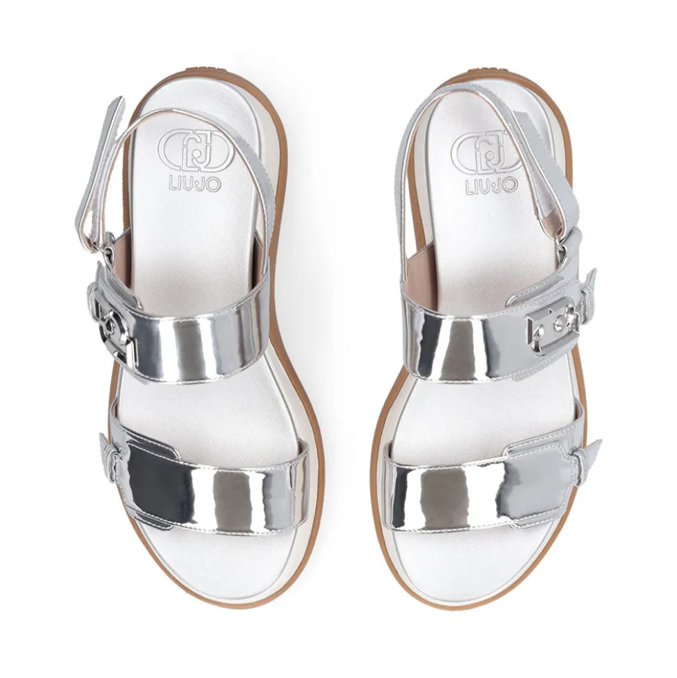 Sandali Platform Donna LIU JO Fiona 02 Effetto Specchio Silver