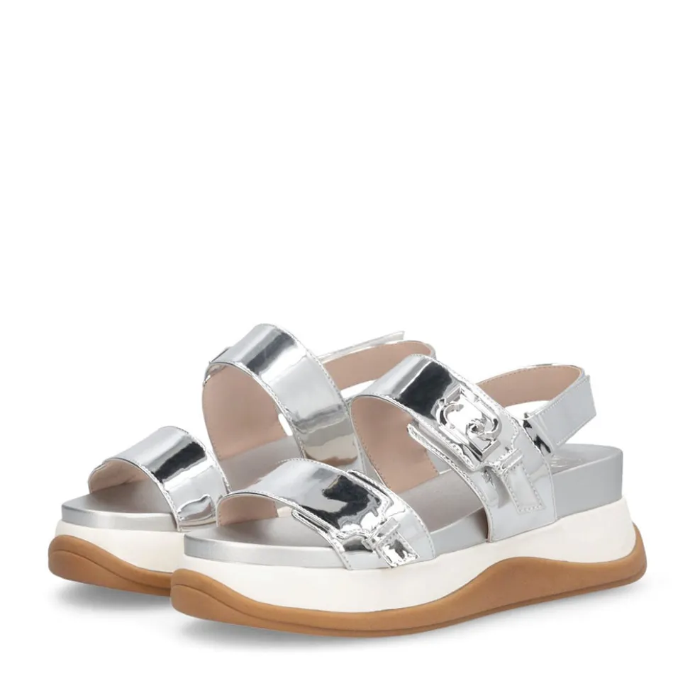 Sandali Platform Donna LIU JO Fiona 02 Effetto Specchio Silver