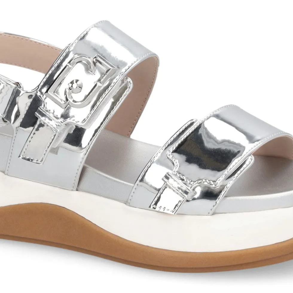Sandali Platform Donna LIU JO Fiona 02 Effetto Specchio Silver