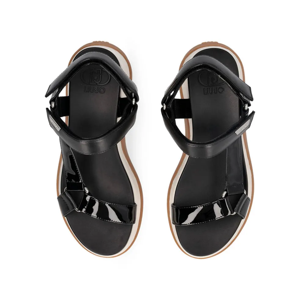 Sandali Platform Donna LIU JO Fiona 04 con Inserti in Vernice Nero