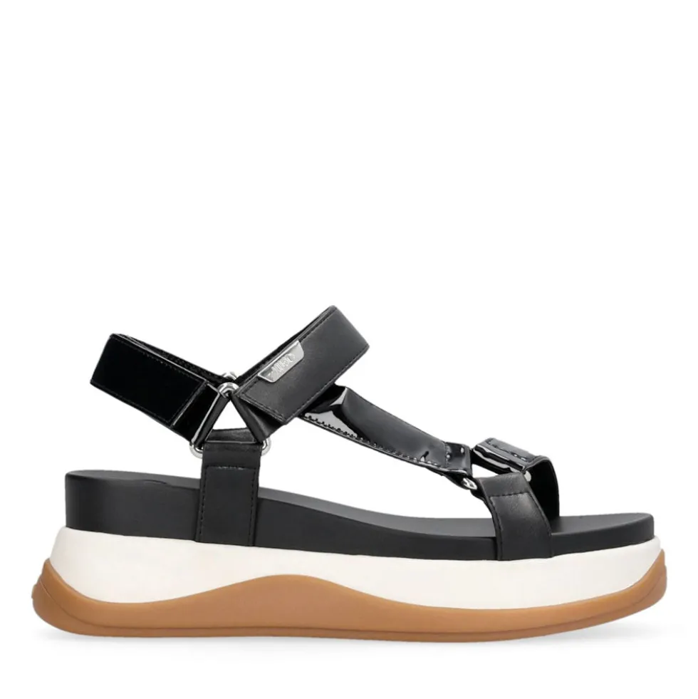 Sandali Platform Donna LIU JO Fiona 04 con Inserti in Vernice Nero