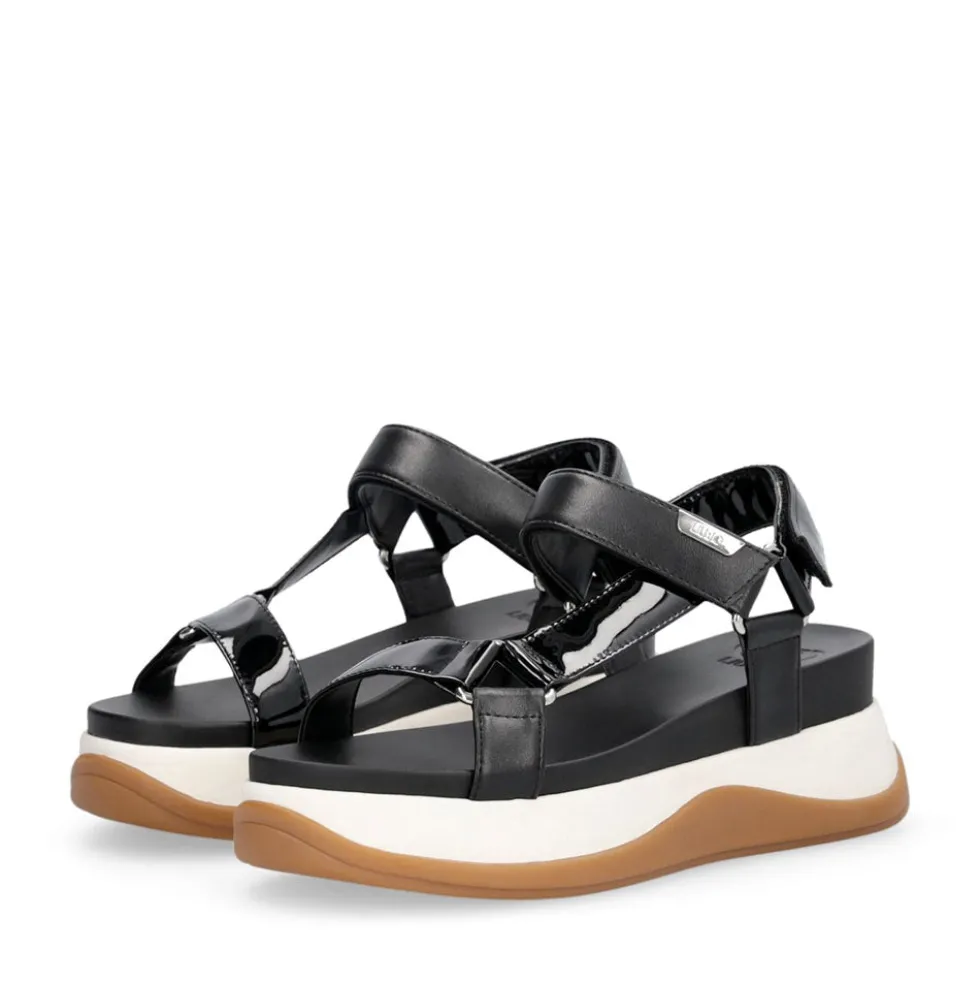 Sandali Platform Donna LIU JO Fiona 04 con Inserti in Vernice Nero