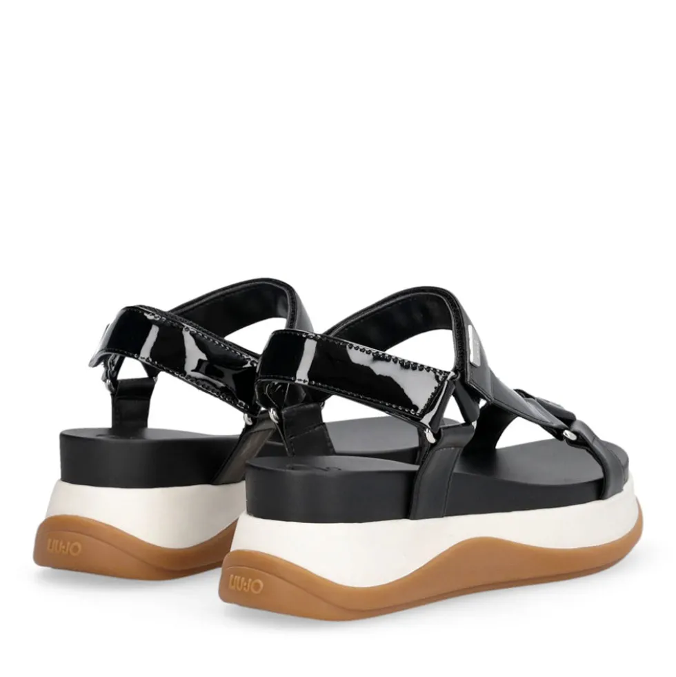 Sandali Platform Donna LIU JO Fiona 04 con Inserti in Vernice Nero