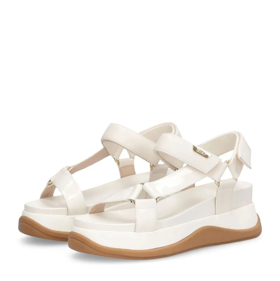 Sandali Platform Donna LIU JO Fiona 04 con Inserti in Vernice color Latte