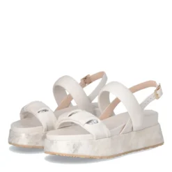 Sandali Platform LIU JO Frida 34 con Fasce Bold con Pietre Gioiello color Crema