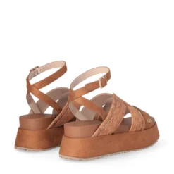 Sandali Platform LIU JO Frida 38 in Corda Marrone con Strass