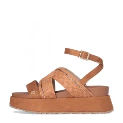 Sandali Platform LIU JO Frida 38 in Corda Marrone con Strass