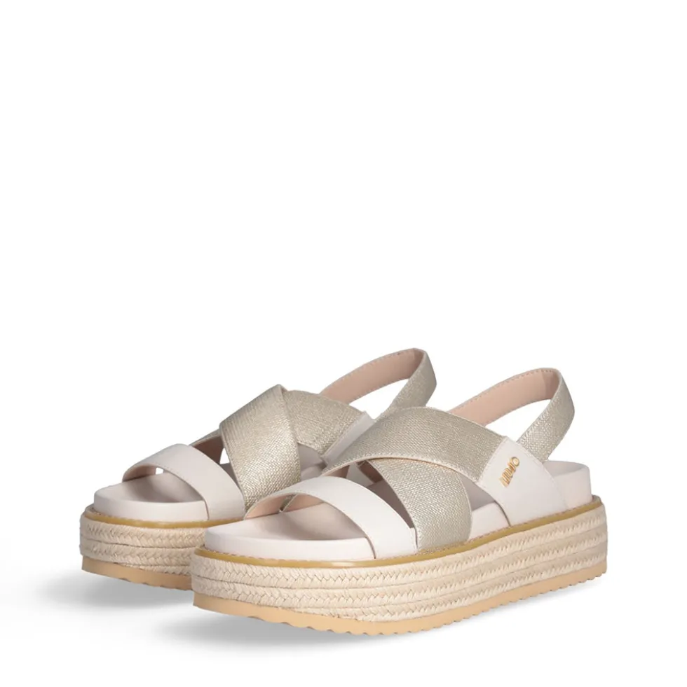 Sandali Platform LIU JO Panarea 02 in Canvas Laminato color Oro