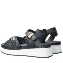 Sandali Platform PATRIZIA PEPE Girl linea Flyplat Sandal in Econappa Intrecciata Nera