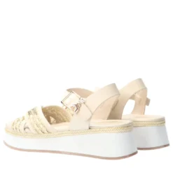 Sandali Platform PATRIZIA PEPE Girl linea Flyplat Sandal in Econappa Intrecciata color Panna