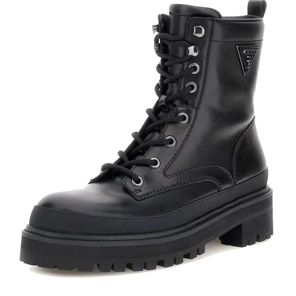Scarpe Donna Anfibio GUESS in Pelle linea Bada Colore Nero